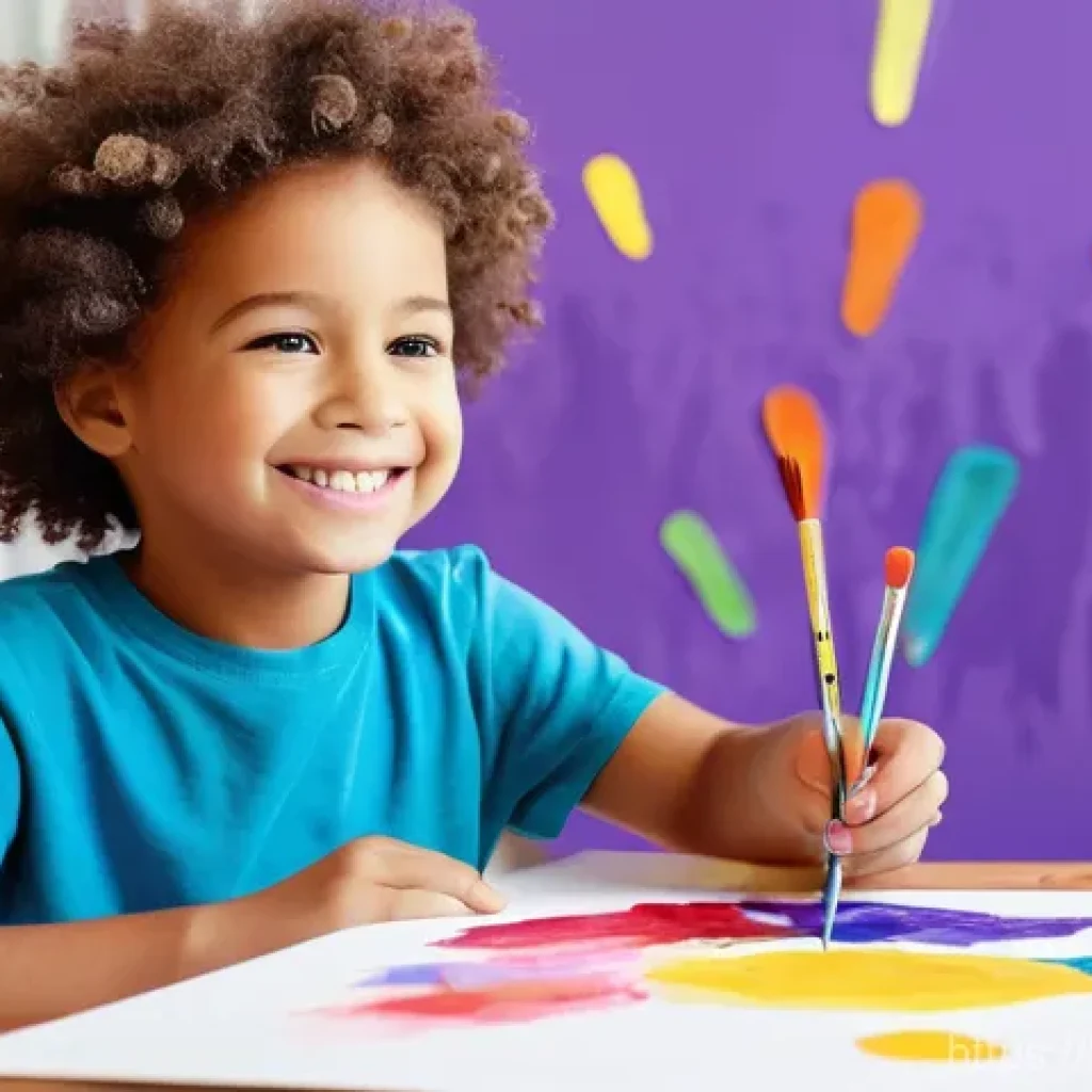 아동 놀이 활동 - **Prompt 1: The Budding Artist's Joy**
    A happy, focused child, approximately 6 years old, with b...